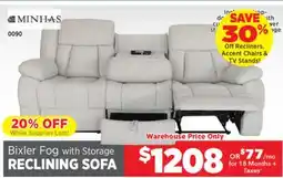 Surplus Furniture Bixler Fog Motion Sofa with Drop Down Table offer
