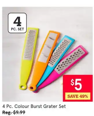 Kitchen Stuff Plus 4 Pc. Colour Burst Grater Set offer