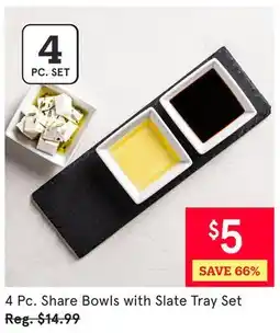 Kitchen Stuff Plus 4 Pc. Share Bowls with Slate Tray Set offer