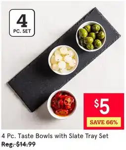 Kitchen Stuff Plus 4 Pc. Taste Bowls with Slate Tray Set offer
