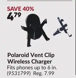 Princess Auto Polaroid Vent Clip Wireless Charger offer