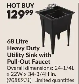 Princess Auto 68 Litre Heavy Duty Utility Sink with Pull-Out Faucet offer