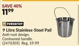 Princess Auto 9 Litre Stainless-Steel Pail offer