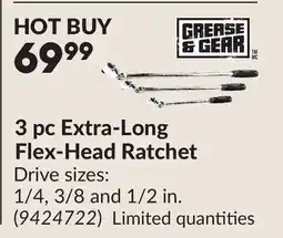 Princess Auto 3 pc Extra-Long Flex-Head Ratchet offer