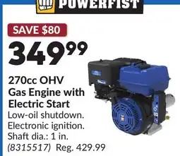 Princess Auto 270cc OHV Gas Engine with Electric Start offer
