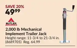 Princess Auto 2,000 lb Mechanical Implement Trailer Jack offer