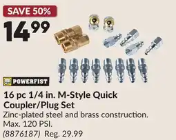 Princess Auto 16 pc 1/4 in. M-Style Quick Coupler/Plug Set offer
