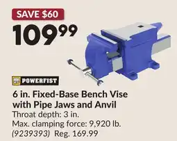 Princess Auto 6 in. Fixed-Base Bench Vise with Pipe Jaws and Anvil offer