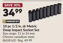 Princess Auto 10 pc 1/2 in. dr Metric Deep Impact Socket Set offer