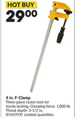 Princess Auto 4 in. F-Clamp offer