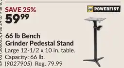 Princess Auto 66 lb Bench Grinder Pedestal Stand offer