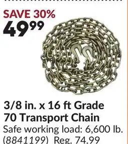 Princess Auto 3/8 in. x 16 ftGrade 70 Transport Chain offer