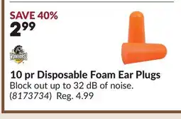 Princess Auto 10 pr Disposable Foam Ear Plugs offer