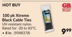 Princess Auto 100 pk Xtreme Black Cable Ties 8 in offer