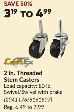 Princess Auto 2 in. Threaded Stem Casters offer