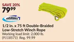 Princess Auto 1/2 in. x 75 ftDouble-Braided Low-Stretch Winch Rope offer
