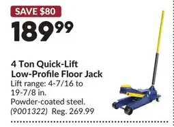 Princess Auto 4 Ton Quick-Li Low-Profile Floor Jack offer