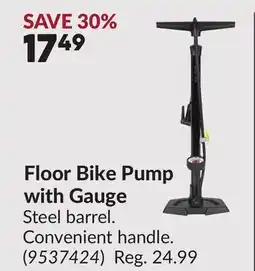 Princess Auto Floor Bike Pump with Gauge offer