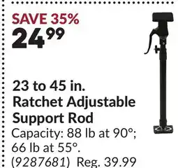 Princess Auto 23 to 45 in. Ratchet Adjustable Support Rod offer