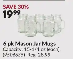 Princess Auto 6 pk Mason Jar Mugs offer