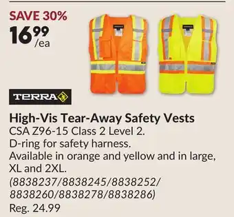 Princess Auto High-Vis Tear-Away Safety Vests offer
