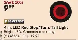 Princess Auto 4 in. LED Red Stop/Turn/Tail Light offer