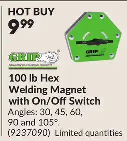 Princess Auto 100 lb Hex Welding Magnet with On/OffSwitch offer