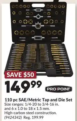 Princess Auto 110 pc SAE/Metric Tap and Die Set offer