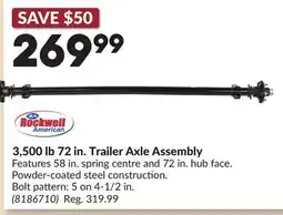 Princess Auto 3,500 lb 72 in. Trailer Axle Assembly offer