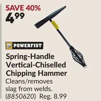 Princess Auto Spring-Handle Vertical-Chiselled Chipping Hammer offer