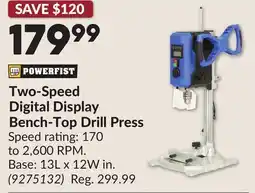 Princess Auto Two-Speed Digital Display Bench-Top Drill Press offer