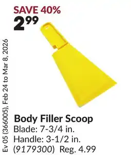 Princess Auto Body Filler Scoop offer