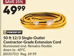 Princess Auto POWERFIST 50 ft12/3 Single-Outlet Contractor-Grade Extension Cord offer
