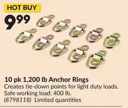 Princess Auto 10 pk 1,200 lb Anchor Rings offer
