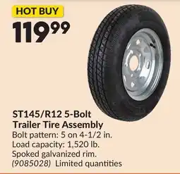 Princess Auto ST145/R12 5-Bolt Trailer Tire Assembly offer