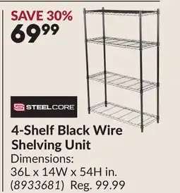 Princess Auto 4-Shelf Black Wire Shelving Unit offer