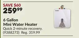 Princess Auto 6 Gallon Mini Water Heater offer
