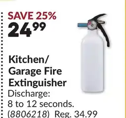 Princess Auto Kitchen/ Garage Fire Extinguisher offer
