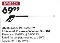 Princess Auto 36 in. 5,000 PSI 10 GPM Universal Pressure Washer Gun Kit offer