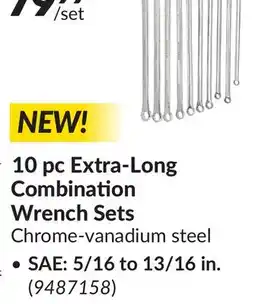 Princess Auto 10 pc Extra-Long Combination Wrench Sets SAE: 5/16 to 13/16 in offer