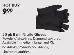 Princess Auto 50 pk 8 mil Nitrile Gloves offer