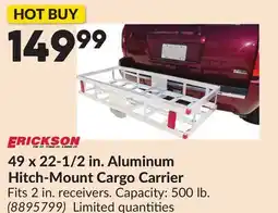 Princess Auto 49 x 22-1/2 in. Aluminum Hitch-Mount Cargo Carrier offer