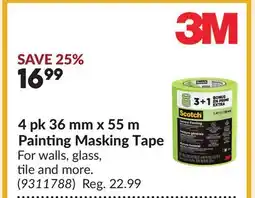 Princess Auto 4 pk 36 mm x 55 m Painting Masking Tape offer