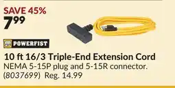 Princess Auto 10 ft16/3 Triple-End Extension Cord offer