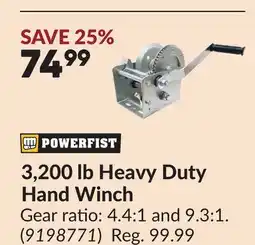 Princess Auto 3,200 lb Heavy Duty Hand Winch offer