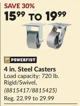 Princess Auto 4 in. Steel Casters offer