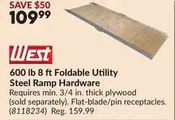 Princess Auto 600 lb 8 ftFoldable Utility Steel Ramp Hardware offer