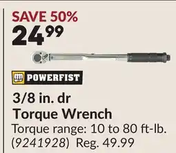 Princess Auto 3/8 in. dr Torque Wrench offer