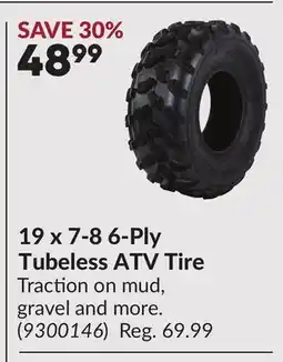 Princess Auto 19 x 7-8 6-Ply Tubeless ATV Tire offer