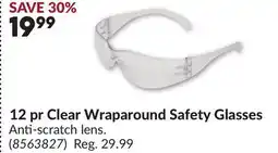 Princess Auto 12 pr Clear Wraparound Safety Glasses offer